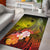 Custom Personalised Yap Area Rug - Humpback Whale with Tropical Flowers (Yellow) - Polynesian Pride