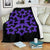 Hawaiian Premium Blanket Royal Pattern - Black And Purple - A1 Style White - Polynesian Pride