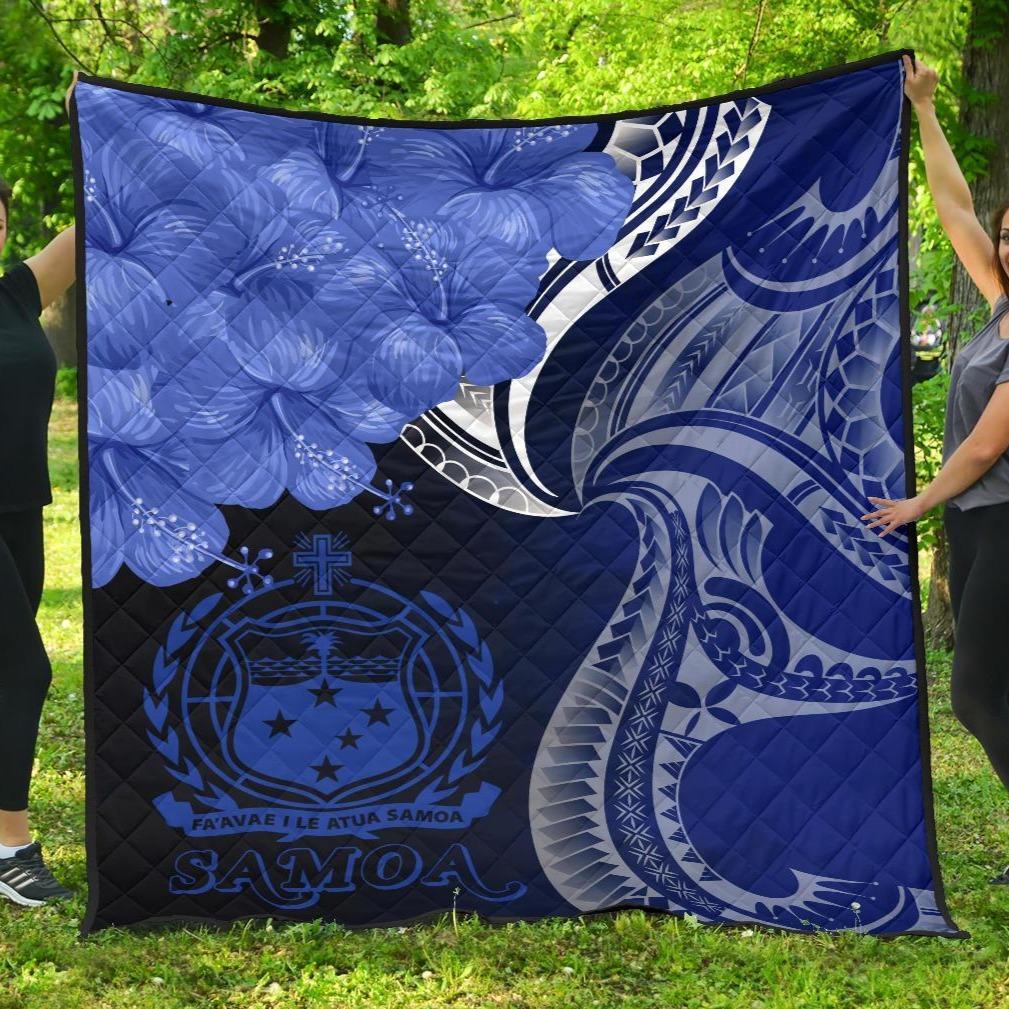 Samoa Premium Quilt - Samoa Seal Wave Style (Blue) Blue - Polynesian Pride