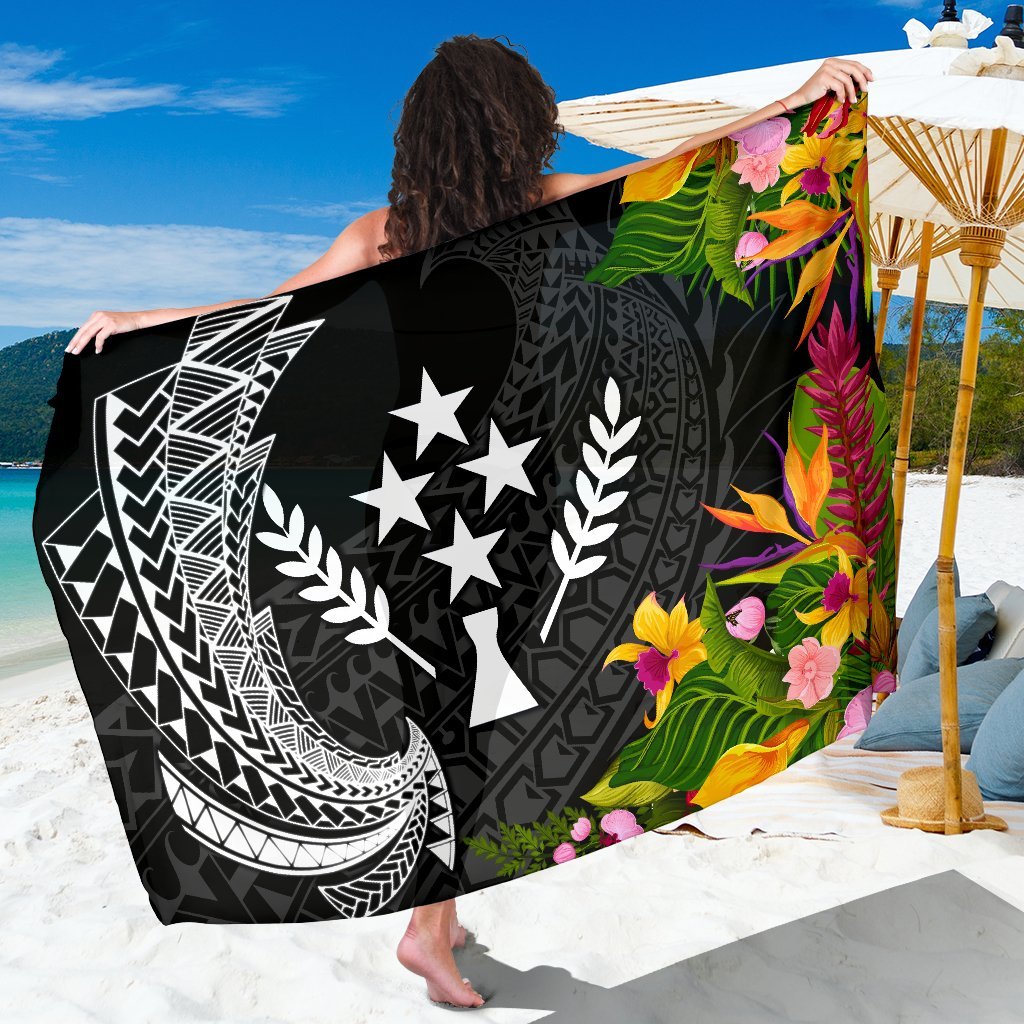 Kosrae State Sarong - Seal Spiral Polynesian Patterns Sarong - Kosrae State One Size Black - Polynesian Pride