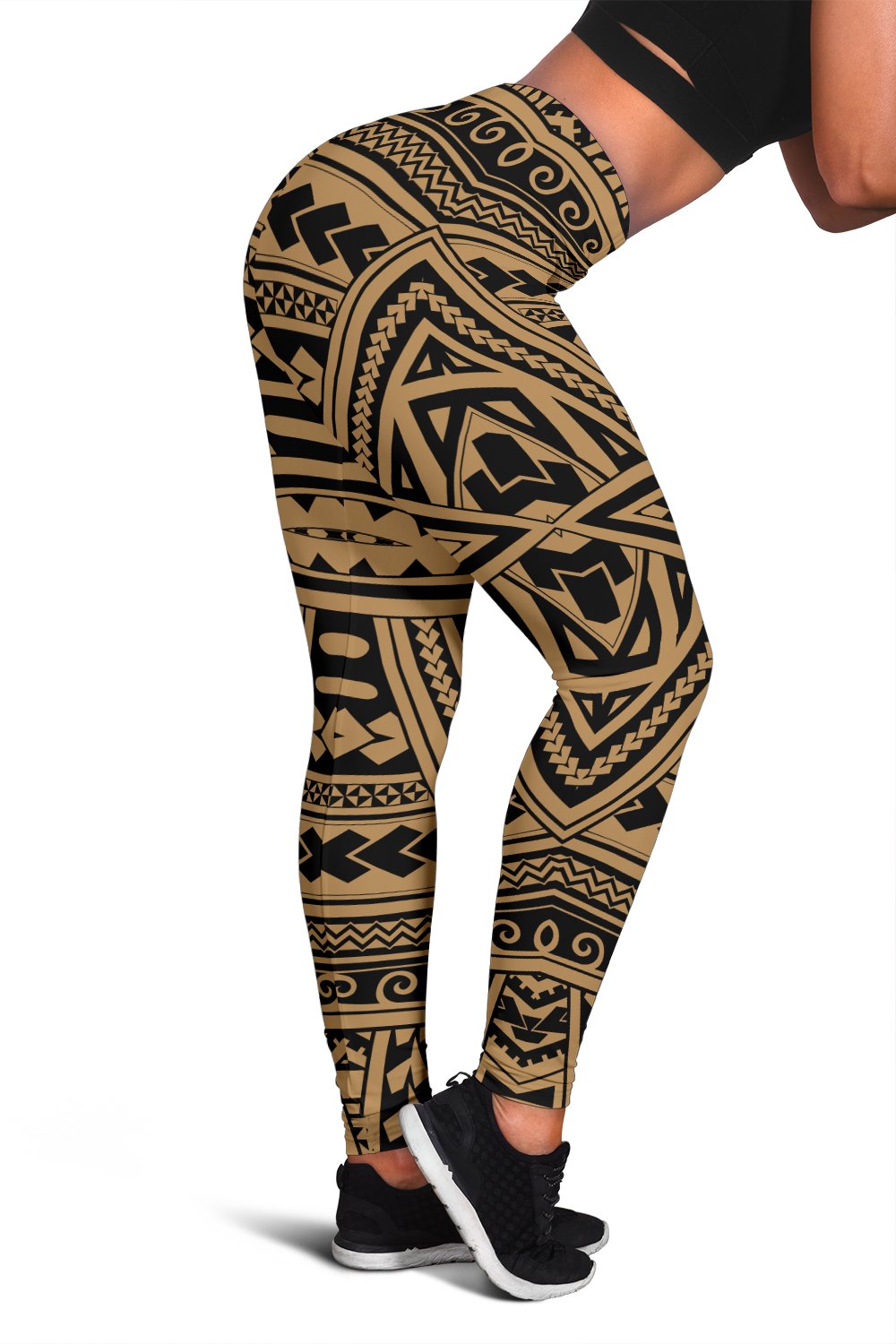 Polynesian Seamless Gold Hawaii Women's Leggings AH Gold - Polynesian Pride