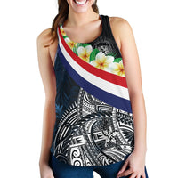 Polynesian Hawaii Women's Racerback Tank - Hawaii Seal With Plumeria Style - Polynesian Pride