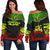 Norfolk Island Polynesian Chief Women's Off Shoulder Sweater - Reggae Version Art - Polynesian Pride