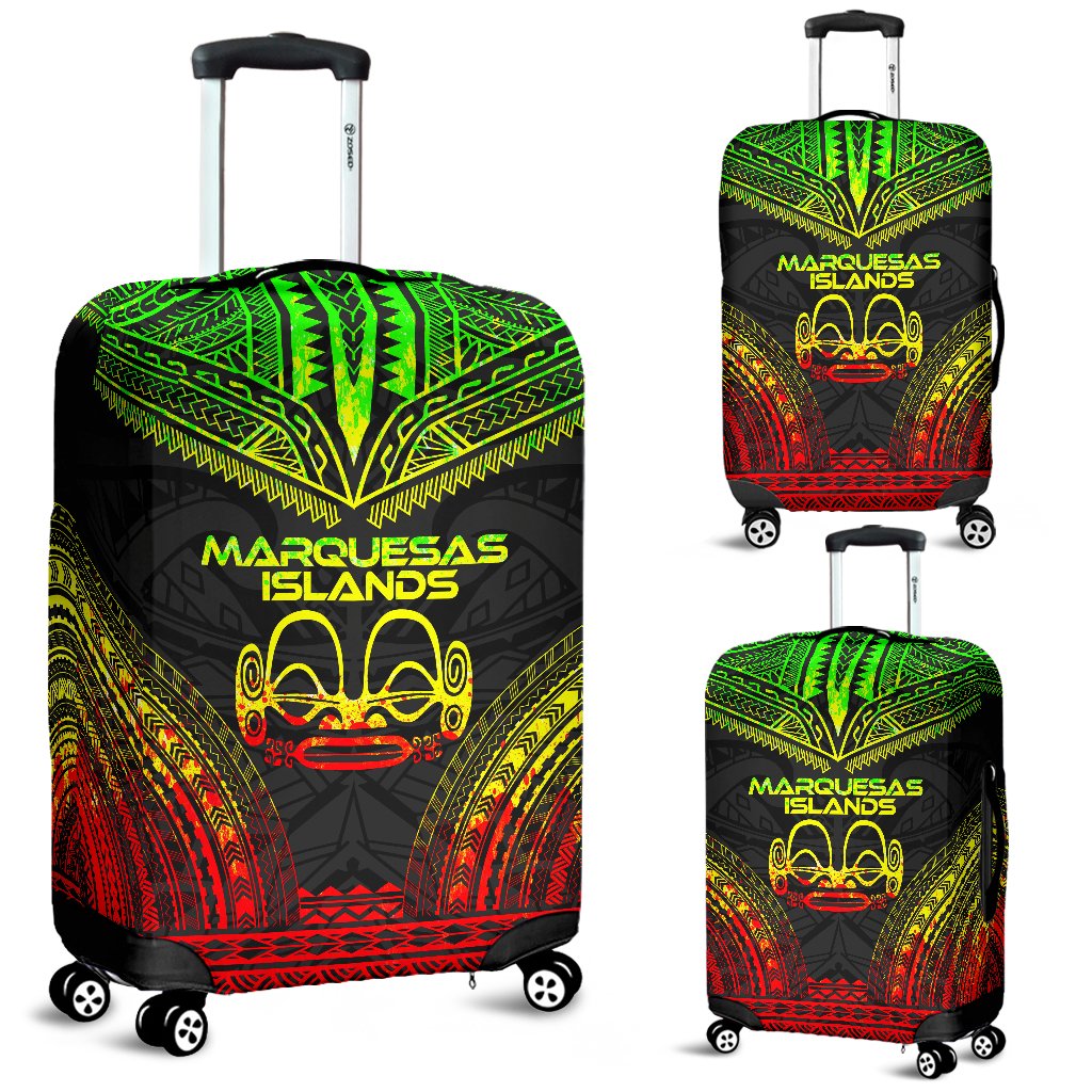 Marquesas Islands Polynesian Chief Luggage Cover - Reggae Version Reggae - Polynesian Pride