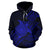 American Samoa Hoodie Turtle Polynesia Diagonal Line Style Unisex Blue - Polynesian Pride