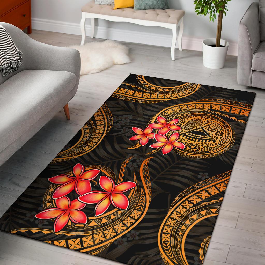 American Samoa Polynesian Area Rug - Gold Plumeria GOLD - Polynesian Pride