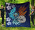 American Samoa Polynesian Premium Quilt - Blue Polynesian Eagle - Polynesian Pride