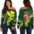 Polynesian Hawaii Off Shoulder Sweater - Ti Leaf Lei Turtle Green - Polynesian Pride