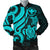 Polynesian Hawaii (Kanaka Maoli) Men Bomber Jacket - Turquoise Tentacle Turtle - Polynesian Pride