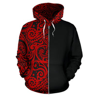 Polynesian Hoodie Zip up Half Style - Polynesian Pride