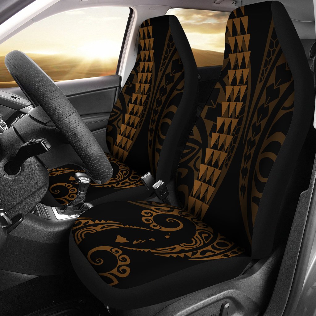 Hawaii Kakau Brown Polynesian Car Seat Covers Universal Fit Brown - Polynesian Pride