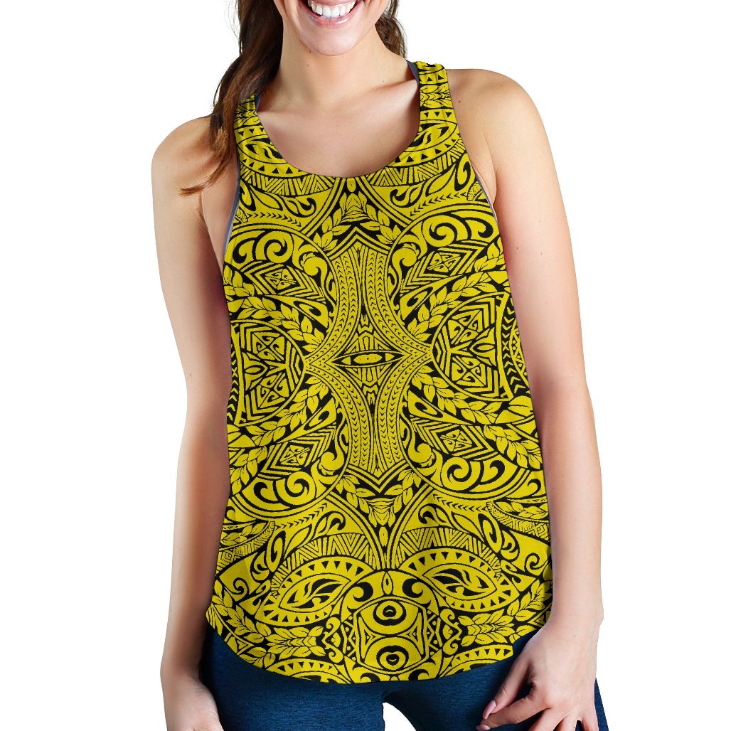 Polynesian Culture Yellow Women's Racerback Tank Top Yellow - Polynesian Pride