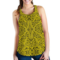 Polynesian Culture Yellow Women's Racerback Tank Top Yellow - Polynesian Pride