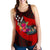 Kosrae Women's Racerback Tank - Polynesian Hook And Hibiscus (Red) - Polynesian Pride