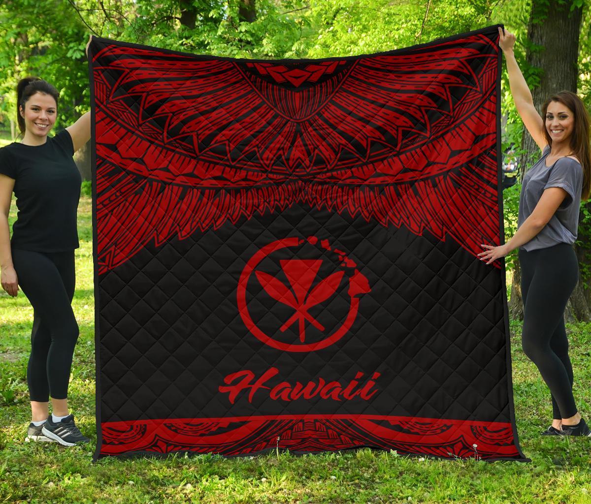 Hawaii Polynesian Premium Quilt - Hawaii Pride Red Version Red - Polynesian Pride