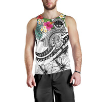 FSM Polynesian Men's Tank Top - Summer Plumeria (White) - Polynesian Pride