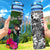 Kosrae Custom Personalised Hydro Tracking Bottle - Turtle Plumeria Banana Leaf Hydro Tracking Bottle 32oz Large Black - Polynesian Pride