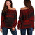 Samoa Polynesian Chief Women's Off Shoulder Sweater - Red Version Red - Polynesian Pride