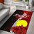 Palau Polynesian Custom Personalised Area Rug - Coat Of Arm With Hibiscus Red - Polynesian Pride