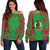 Vanuatu Women's Off Shoulder Sweater - Polynesian Tattoo Flag White - Polynesian Pride