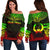 Pohnpei Polynesian Chief Custom Personalised Women's Off Shoulder Sweater - Reggae Version Art - Polynesian Pride