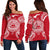 American Samoa Polynesian Shoulder Sweater Map Red White Red - Polynesian Pride