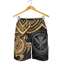 Polynesian Hawaii Short (Men) - Gold Turtle - Polynesian Pride