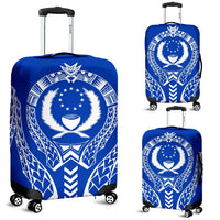 Pohnpei Luggage Cover - Micronesian Tribal Blue Blue - Polynesian Pride