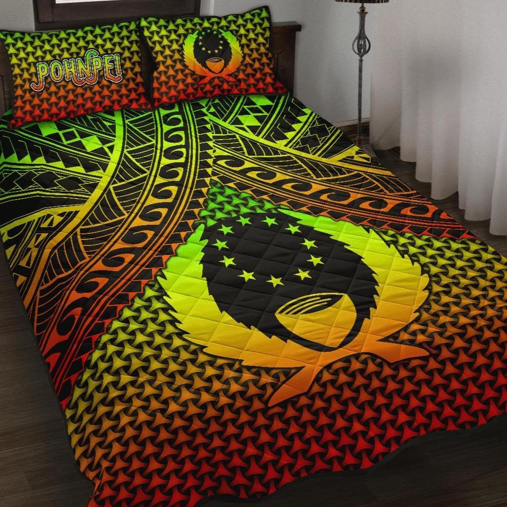 Polynesian Pohnpei Quilt Bed Set - Reggae Vintage Polynesian Patterns Art - Polynesian Pride