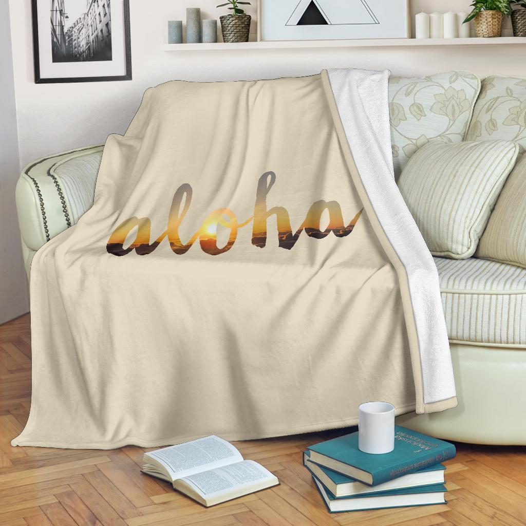 Aloha Premium Blanket White - Polynesian Pride