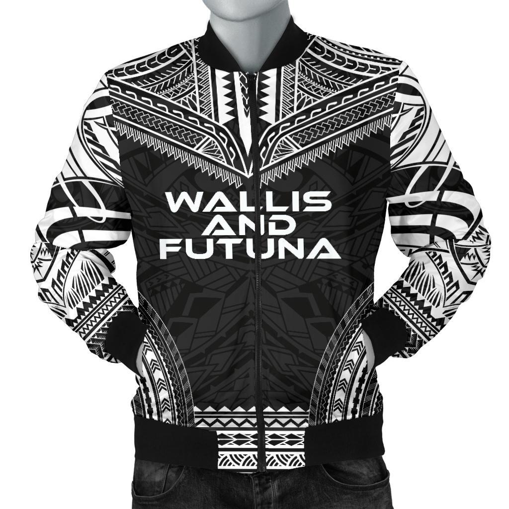 Wallis And Futuna Polynesian Chief Men's Bomber Jacket - Black Version Black - Polynesian Pride