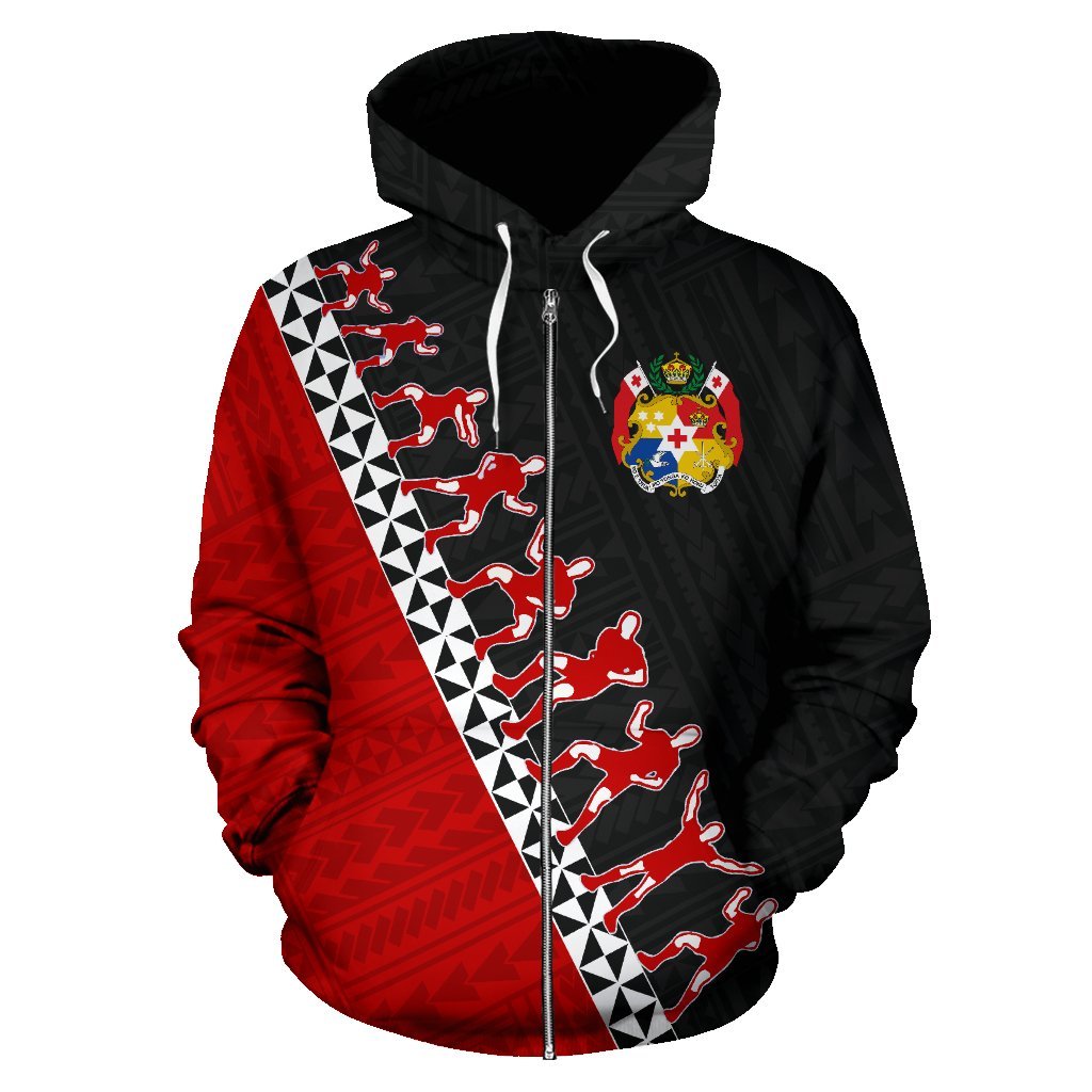 Tonga Sipi Tau Zip up Hoodie Tonga Coat of Arms - Polynesian Pride