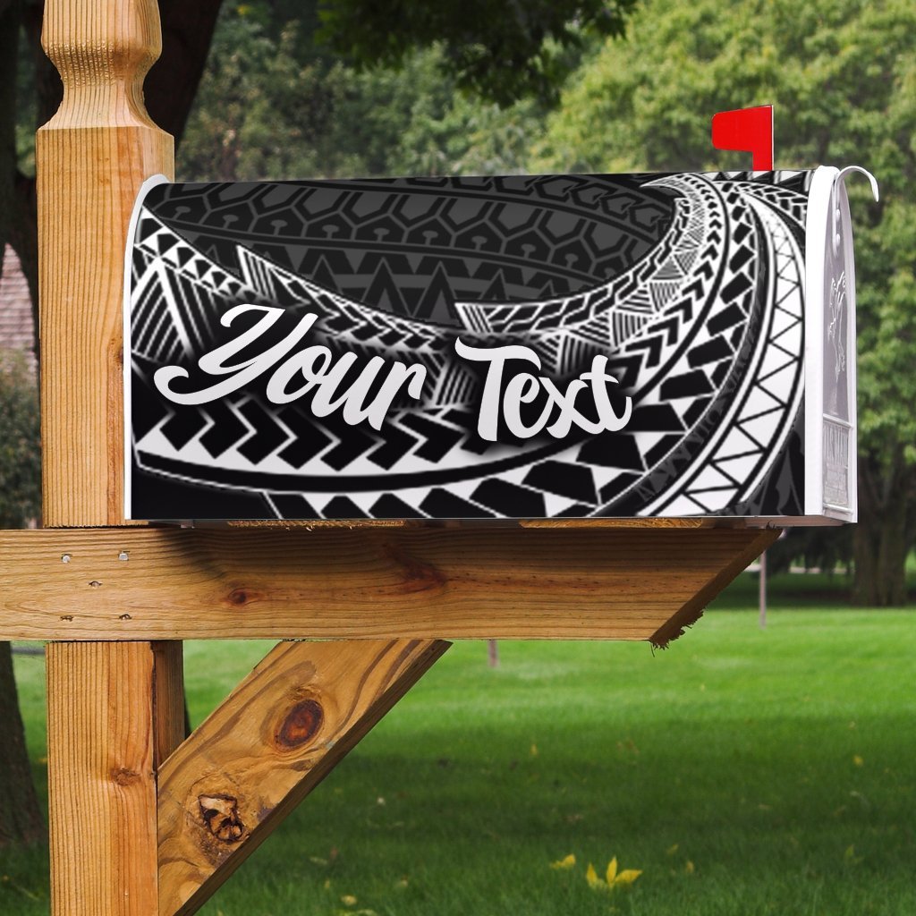 Wallis and Futuna Mailbox Cover - Custom Personalised Tropical Flowers Style Mailbox Cover - Wallis and Futuna Black - Polynesian Pride