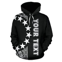 Cook Islands Polynesian Custom Hoodie Line Black - Polynesian Pride