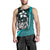 Kosrae Micronesia Men's Tank Top Turquoise - Turtle With Hook - Polynesian Pride