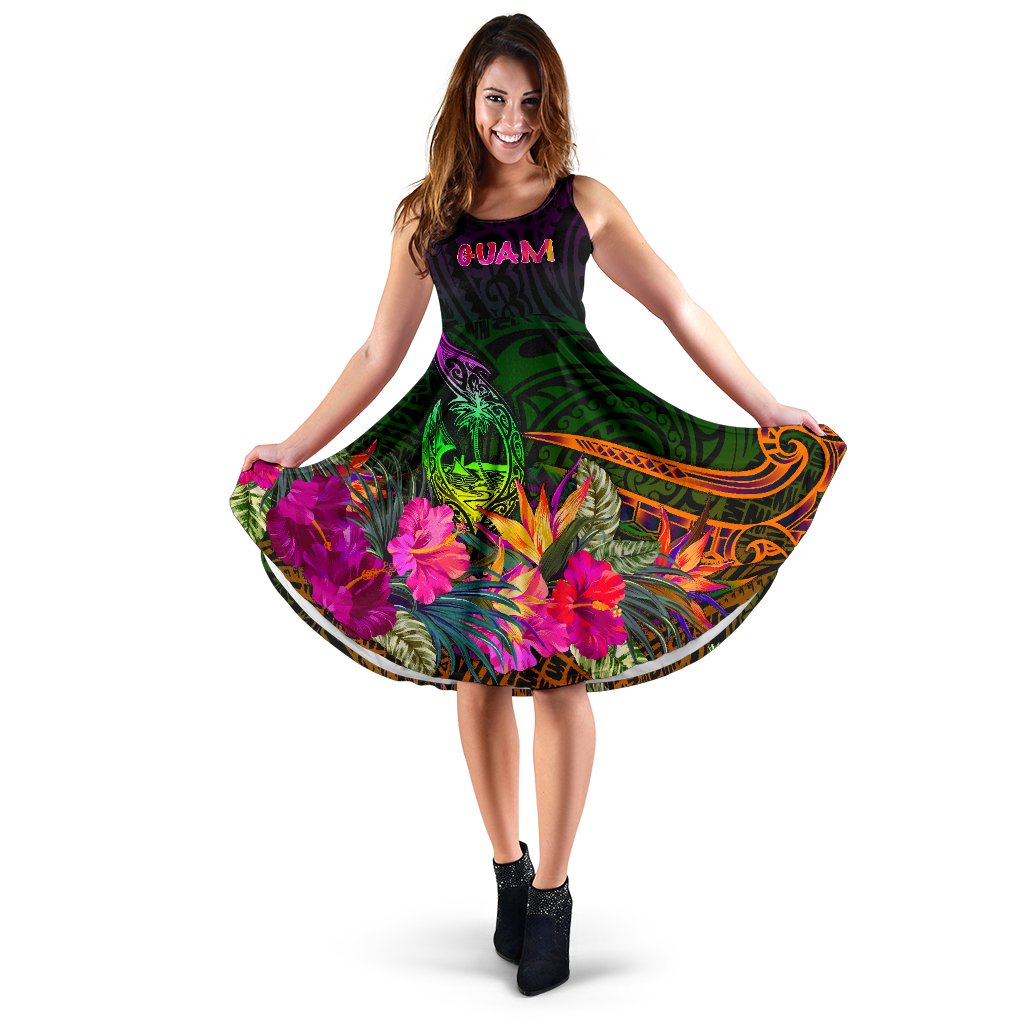 Guam Polynesian Women's Dress - Summer Hibiscus Women Reggae - Polynesian Pride