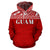 Guam Polynesian All Over Hoodie Red Horizontal Style - Polynesian Pride