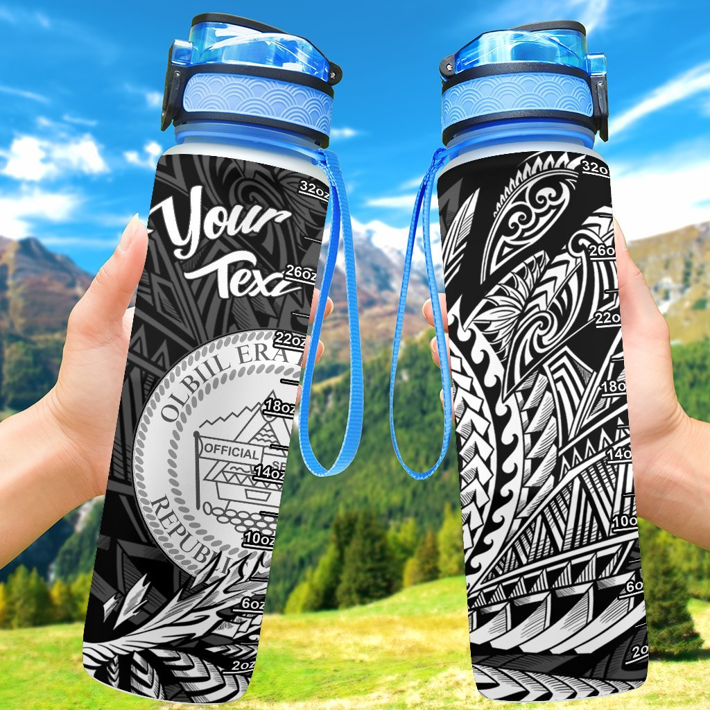 Palau Custom Personalised Hydro Tracking Bottle - Wings Style Hydro Tracking Bottle - Palau 32oz Large Black - Polynesian Pride