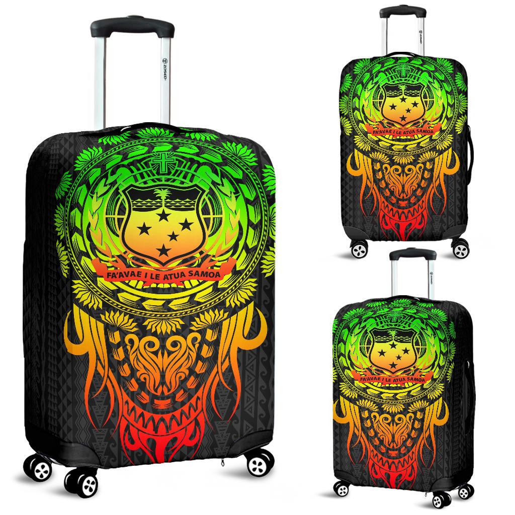 Samoa Polynesian Luggage Covers - Tattoo Pattern With Seal Reggae - Polynesian Pride