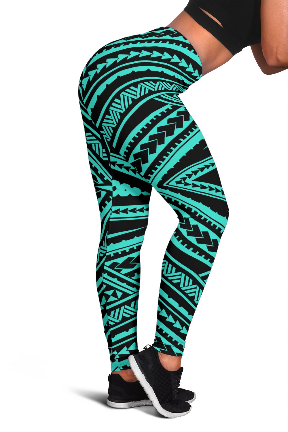 Polynesian Tatau Turquoise Hawaii Women's Leggings AH Turquoise - Polynesian Pride