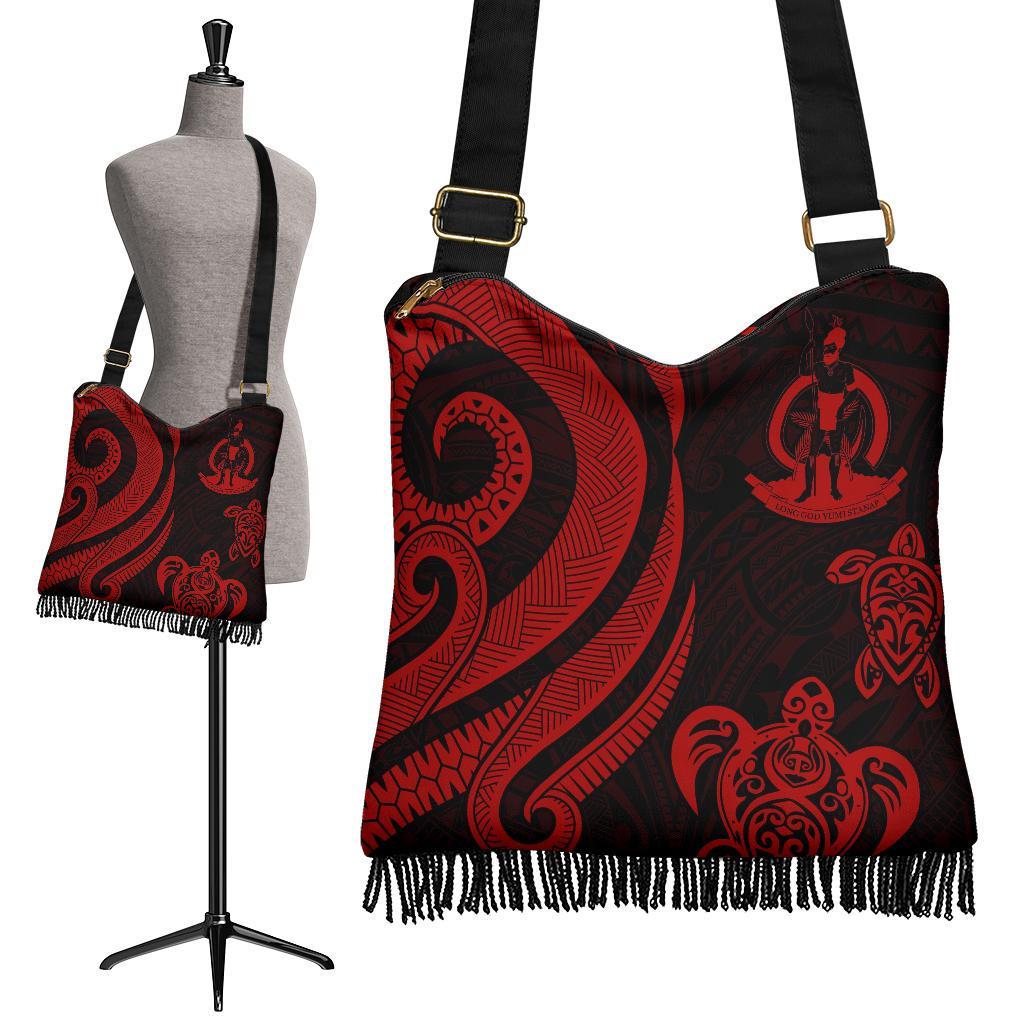 Vanuatu Boho Handbag - Red Tentacle Turtle Boho Handbag One Size Red - Polynesian Pride