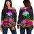 Papua New Guinea Women's Off Shoulder Sweater - Summer Hibiscus Art - Polynesian Pride