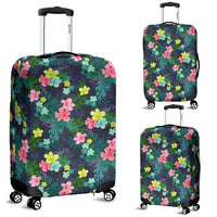 Tropical Hibiscus Luggage Cover White - Polynesian Pride