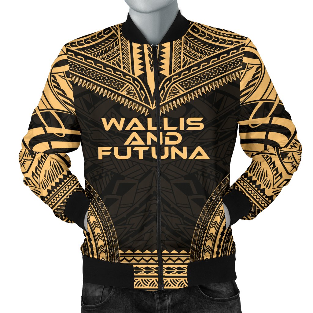 Wallis And Futuna Polynesian Chief Men's Bomber Jacket - Gold Version Gold - Polynesian Pride