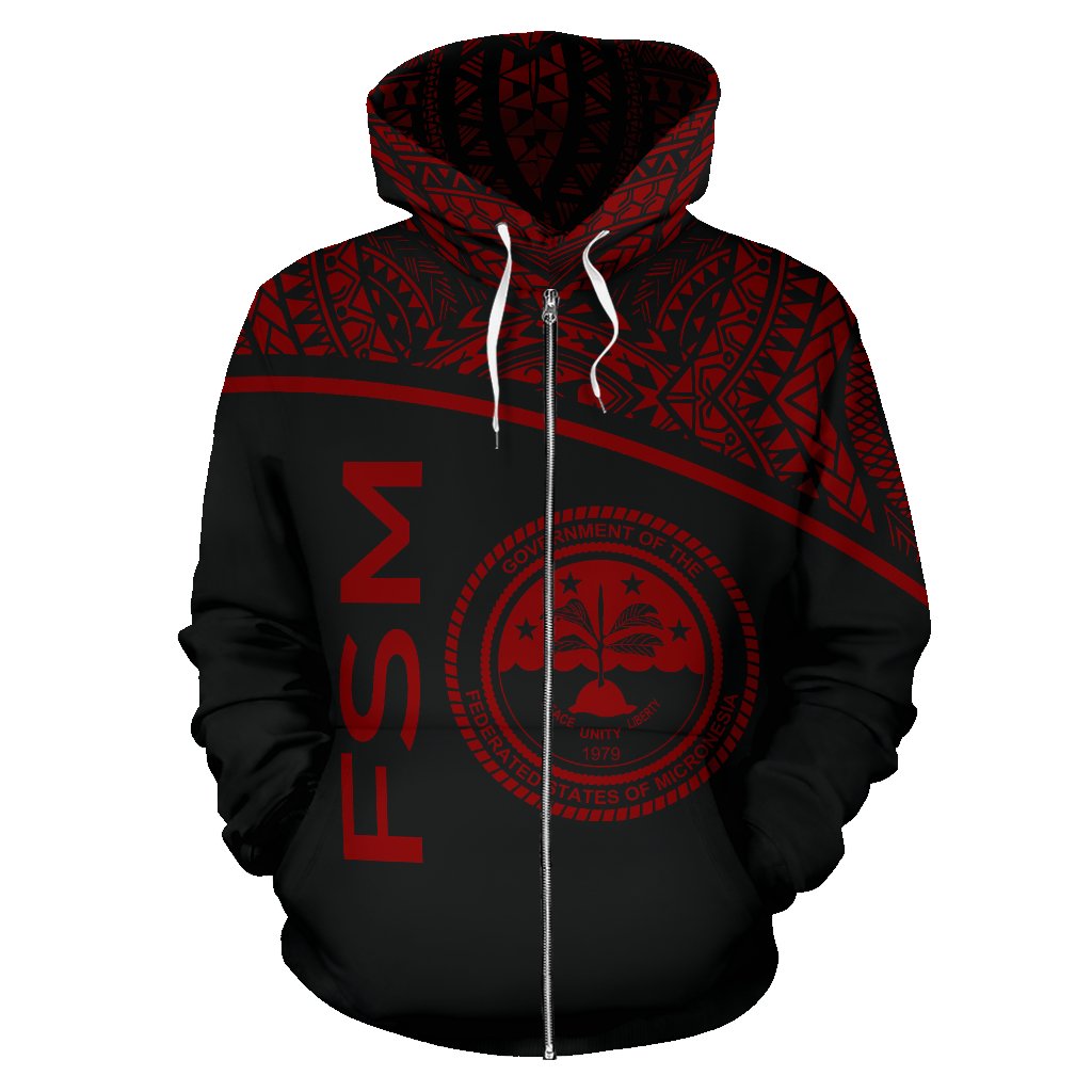 Federated States of Micronesia All Over Zip up Hoodie Micronesia - Polynesian Pride
