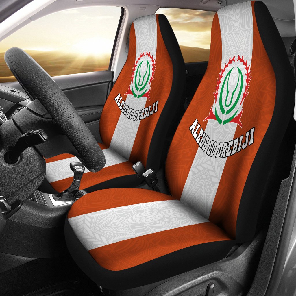 Marshall Islands Alele eo drebiji Custom Personalised Car Seat Covers Universal Fit Orange - White - Polynesian Pride