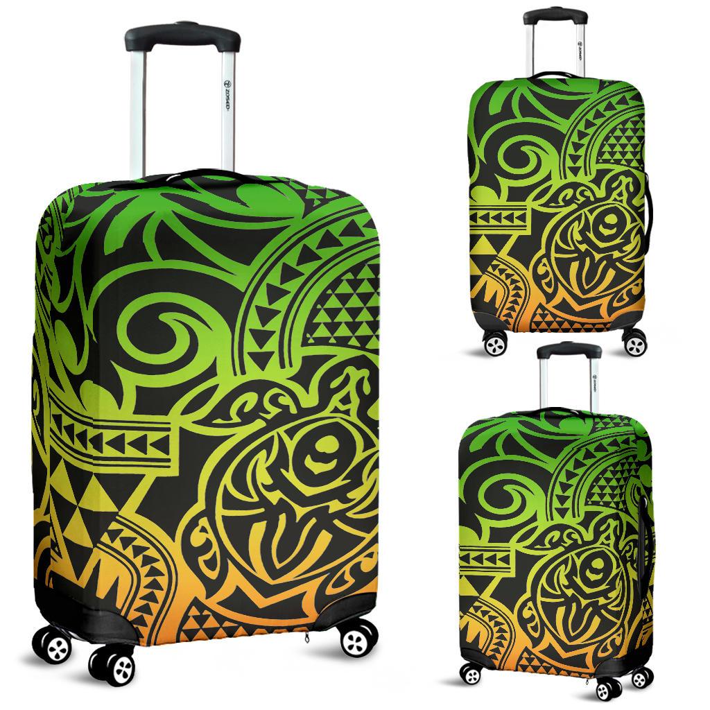 Polynesian Luggage Cover 17 Black-Green-Yellow - Polynesian Pride