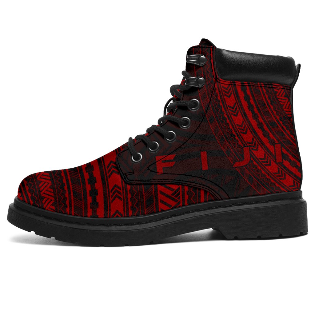 Fiji Leather Boots - Polynesian Red Chief Version Red - Polynesian Pride