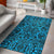 Hawaii Area Rug Polynesian Kakau Turtle AH Rug Blue - Polynesian Pride