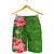 Hawaii Tropical Flower Polynesian Men's Shorts - Curtis Style - Green - Polynesian Pride